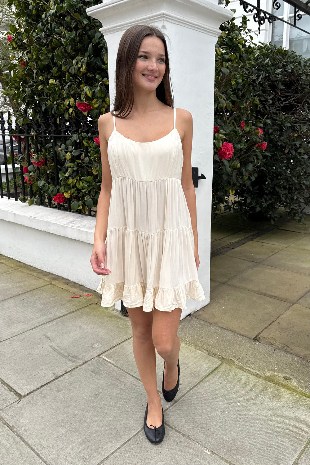 Silvana Ruffle Dress | Ivory / XS/S