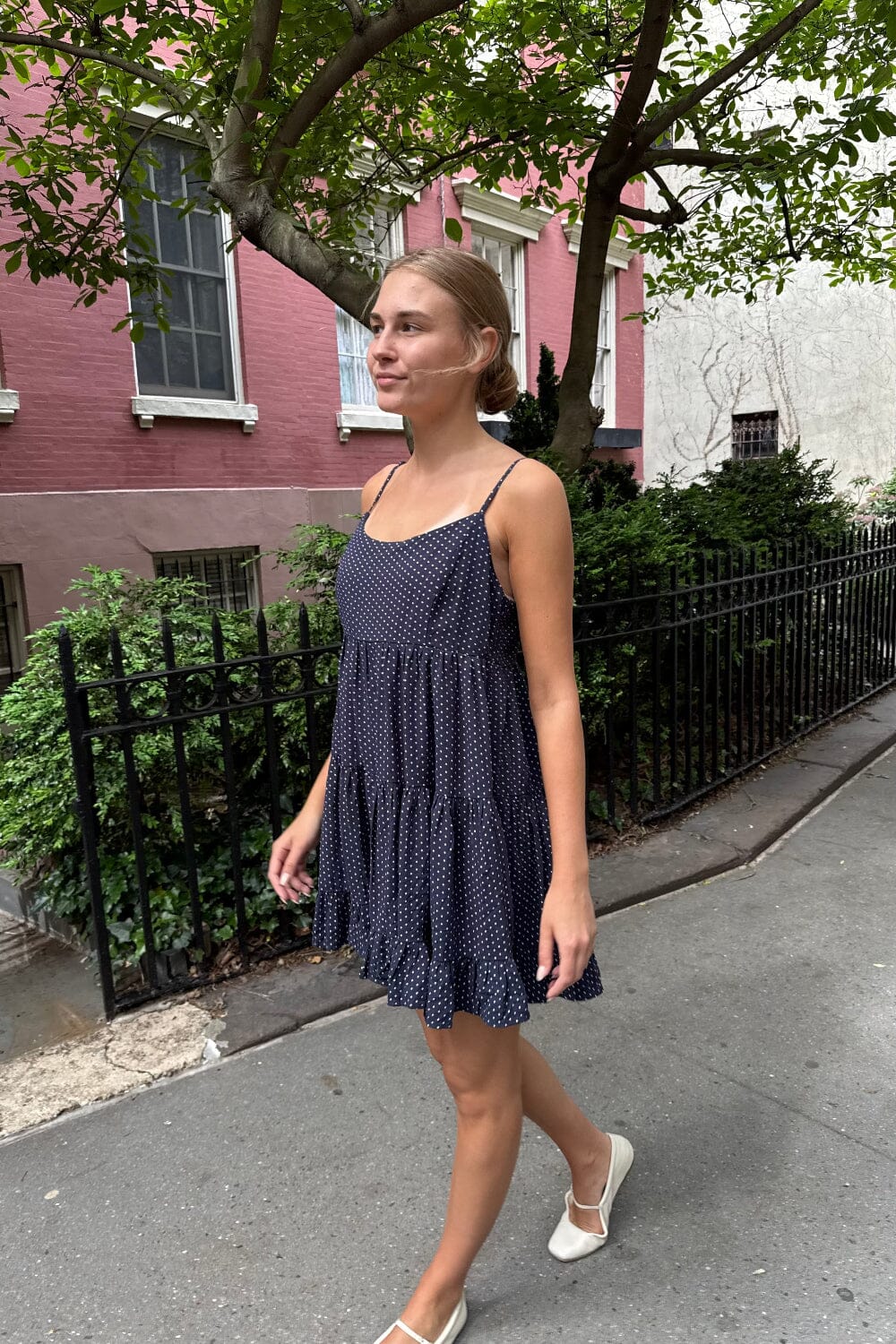 Colleen Polka Dots Dress | Navy Blue White Polka Dots / XS/S