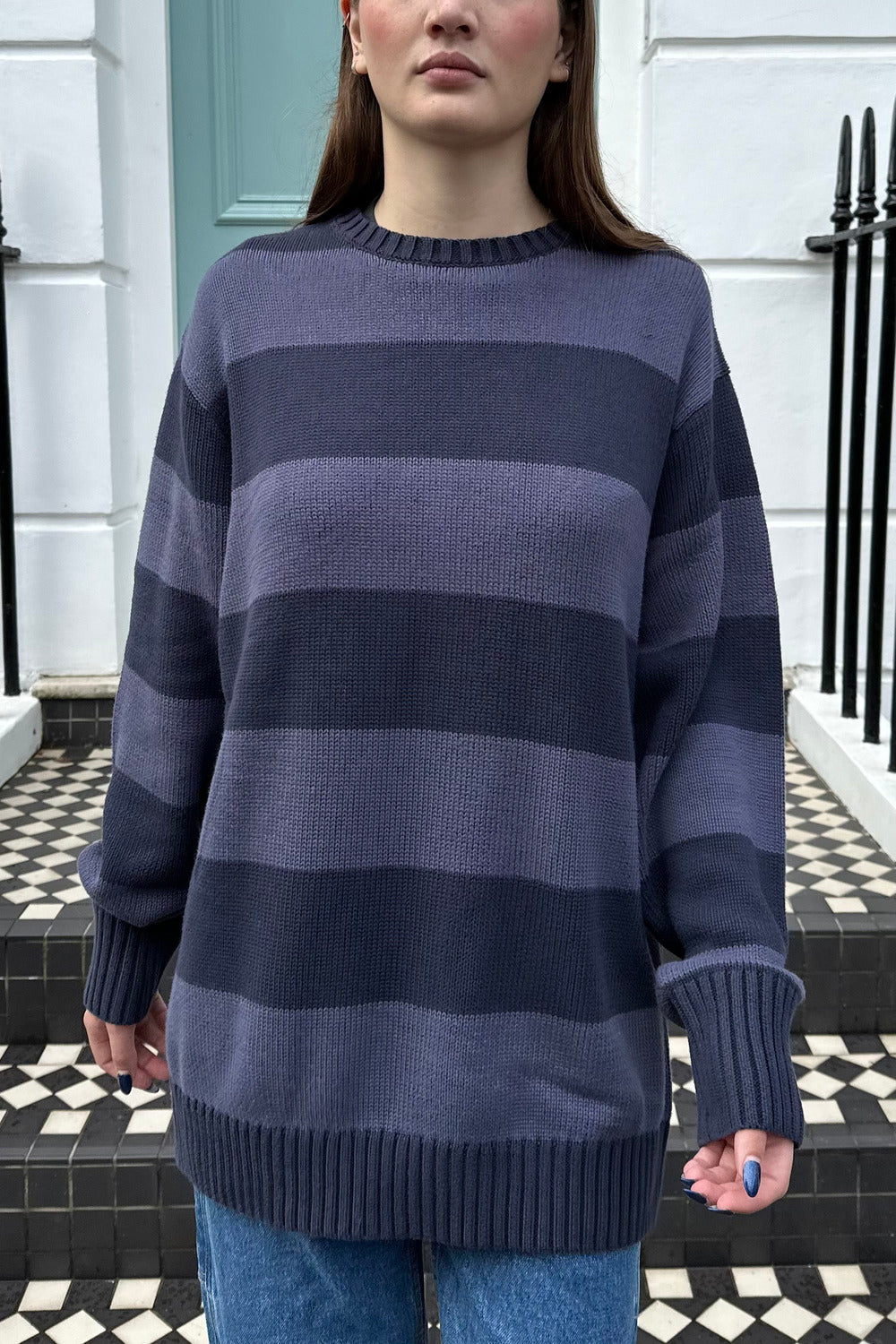 Blue Purple Stripes / Oversized Fit