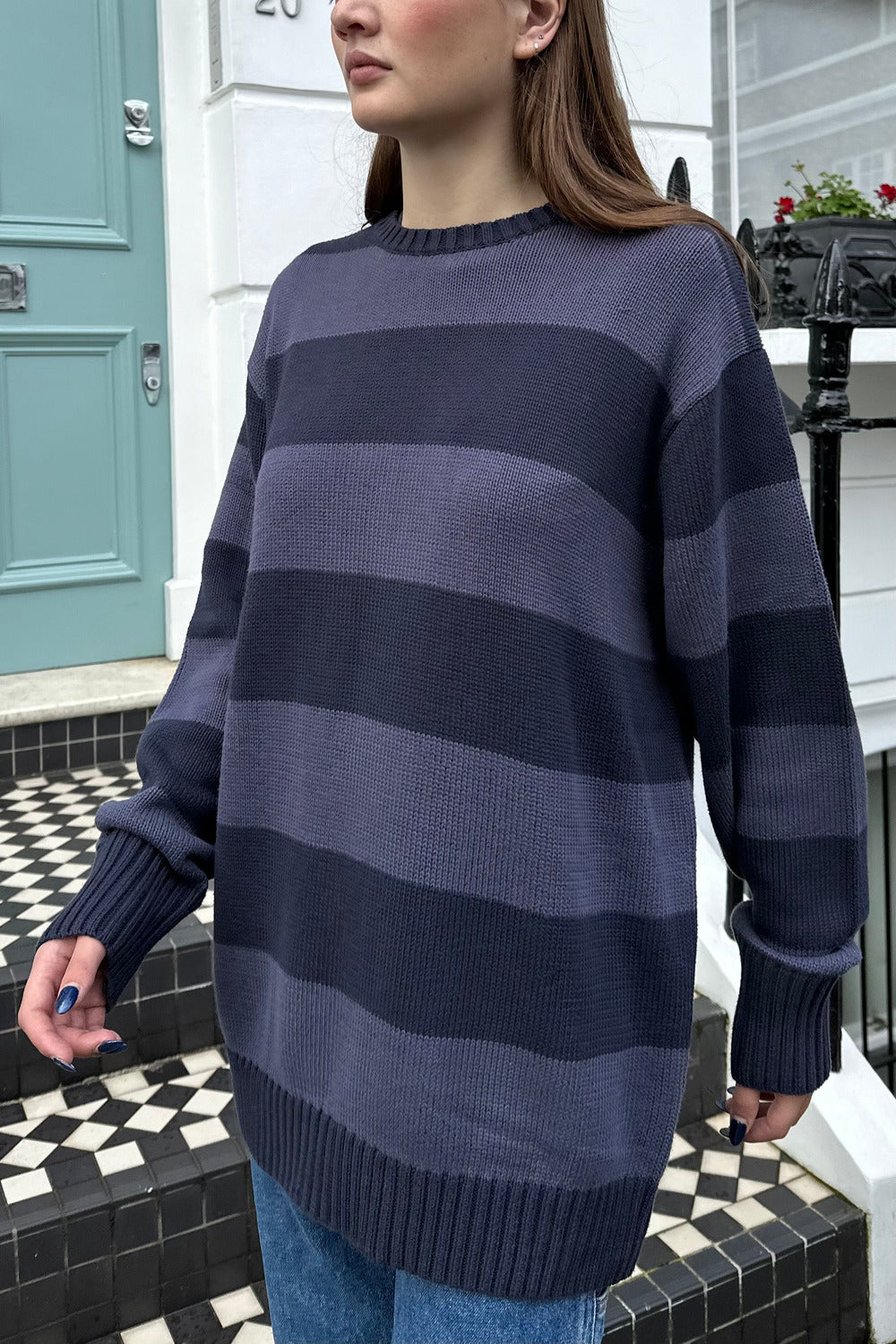 Blue Purple Stripes / Oversized Fit