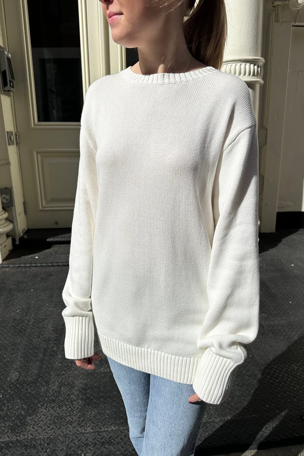 Brandy melville white sweatshirt sale