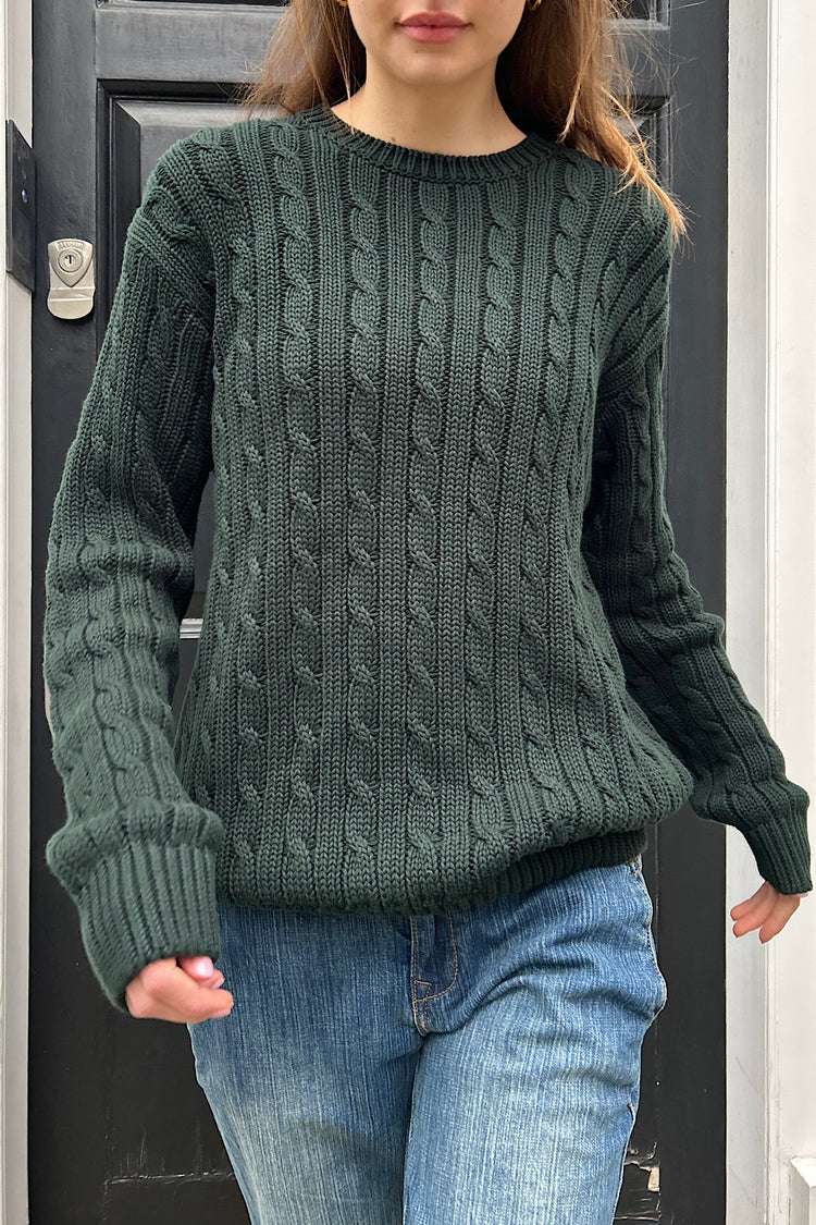 Brianna Cotton Cable Knit Sweater - Main Image
