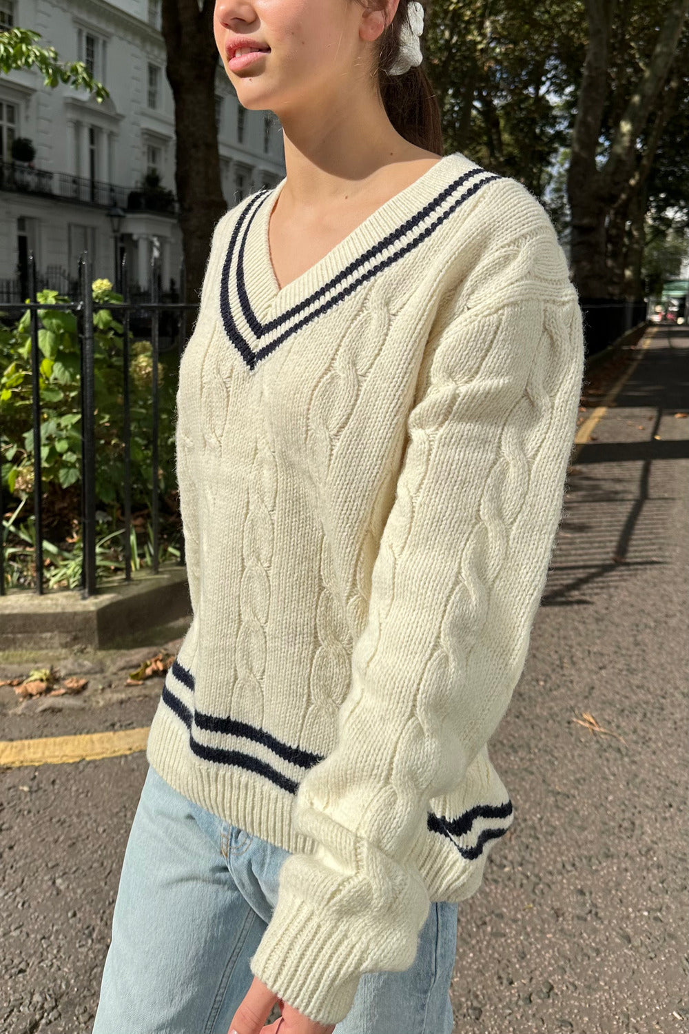 Navy Cream Stripes / Oversized Fit