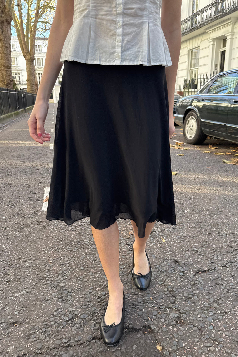 Zarah Mesh Skirt | Black / XS/S