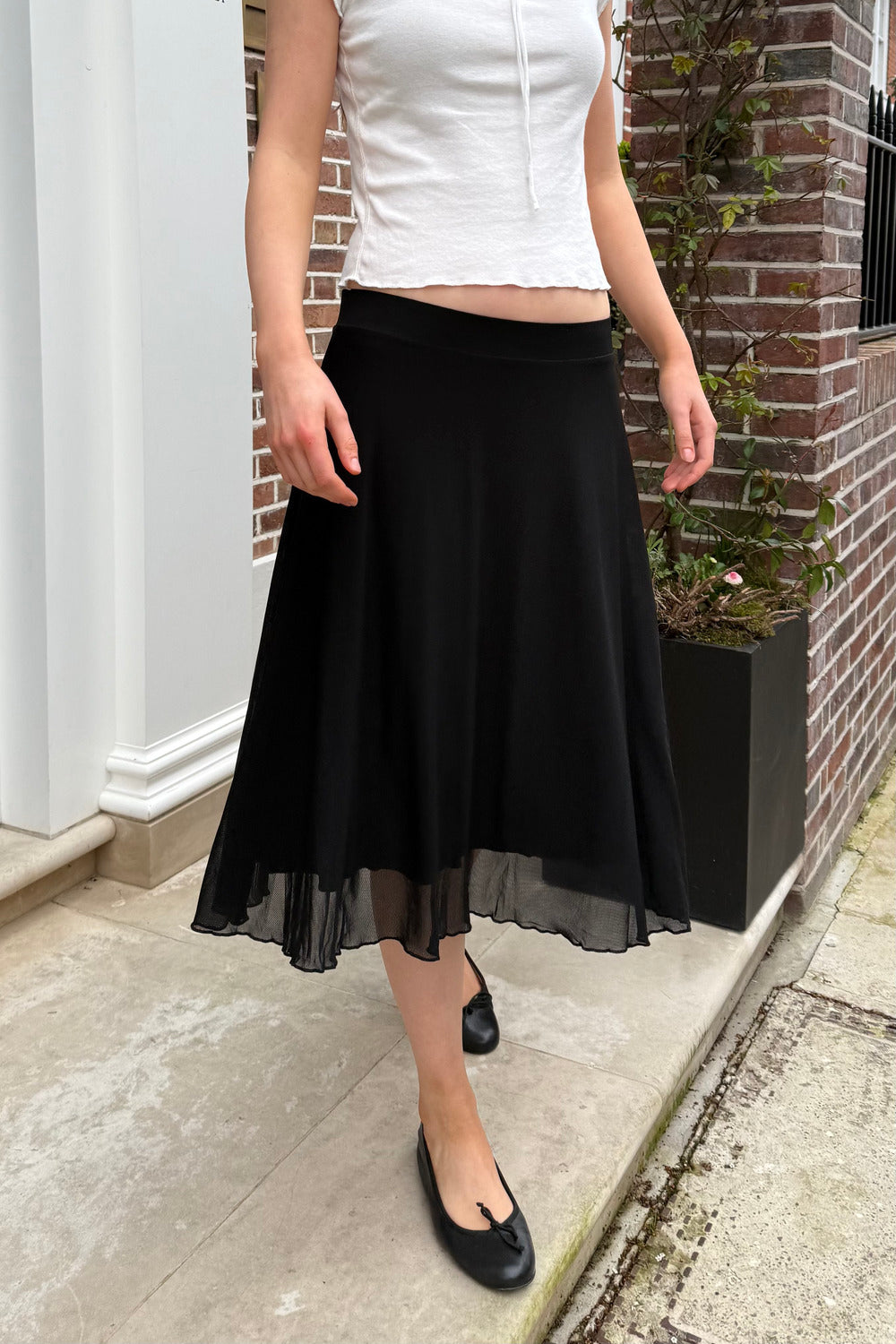 Zarah Mesh Skirt | Black / XS/S
