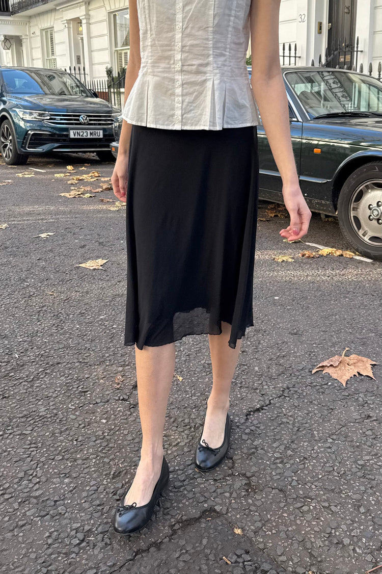 Zarah Mesh Skirt | Black / XS/S