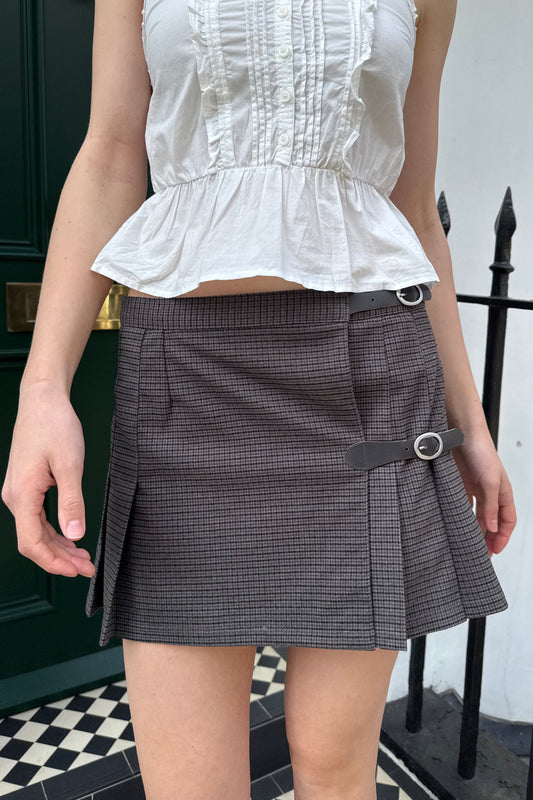 Brown And Grey Houndstooth / XS/S