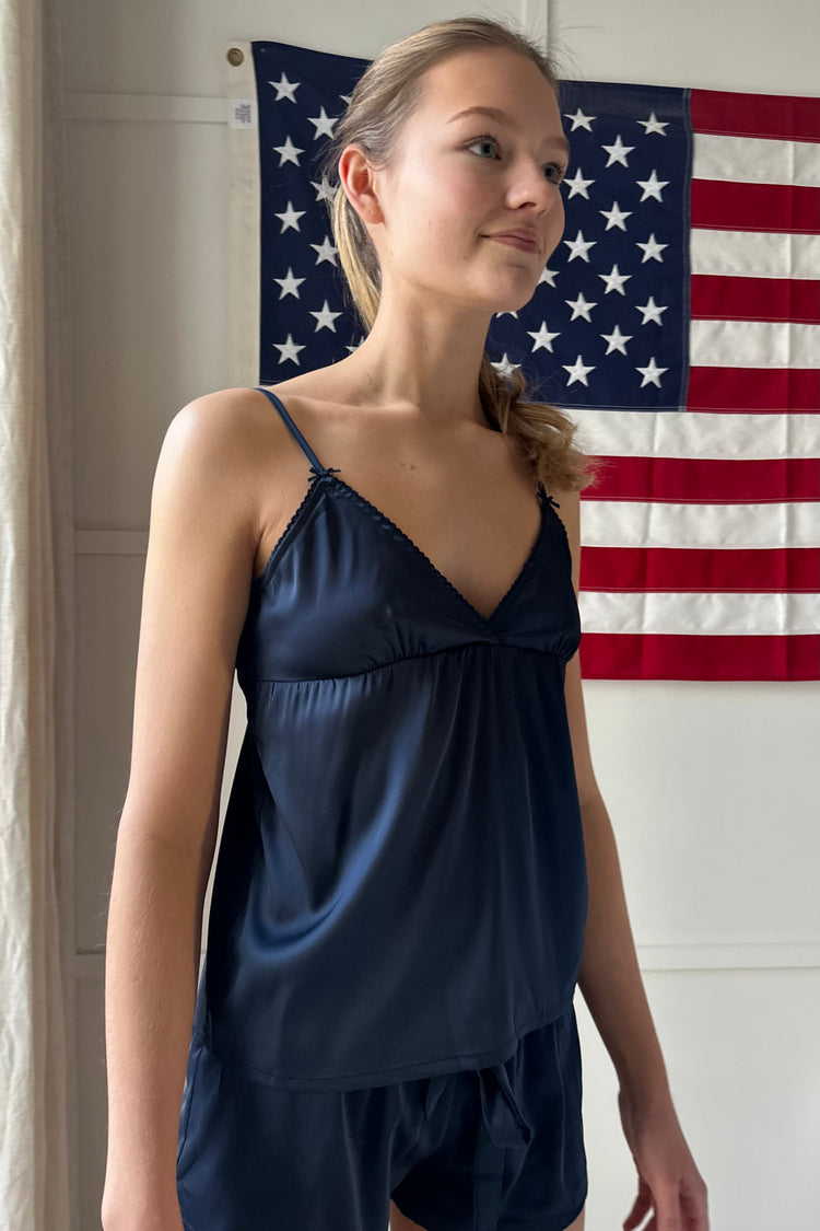 Edith Silky Tank | Blue Navy / XS/S