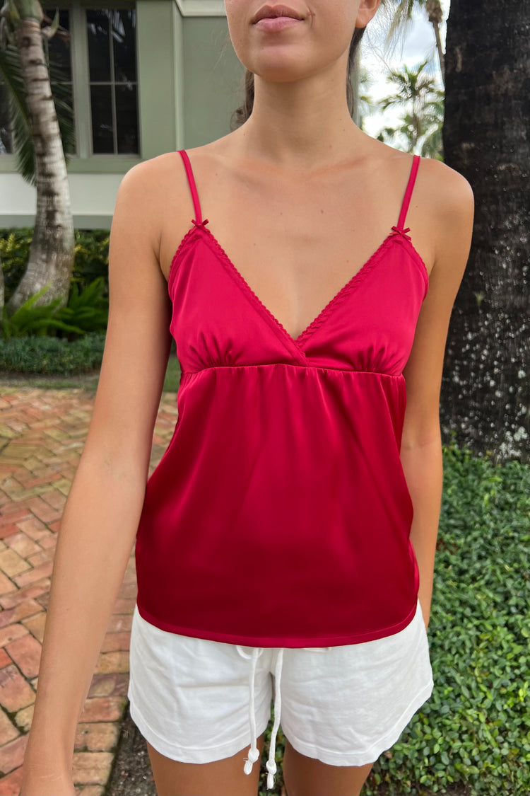 Edith Silky Tank | Red / XS/S