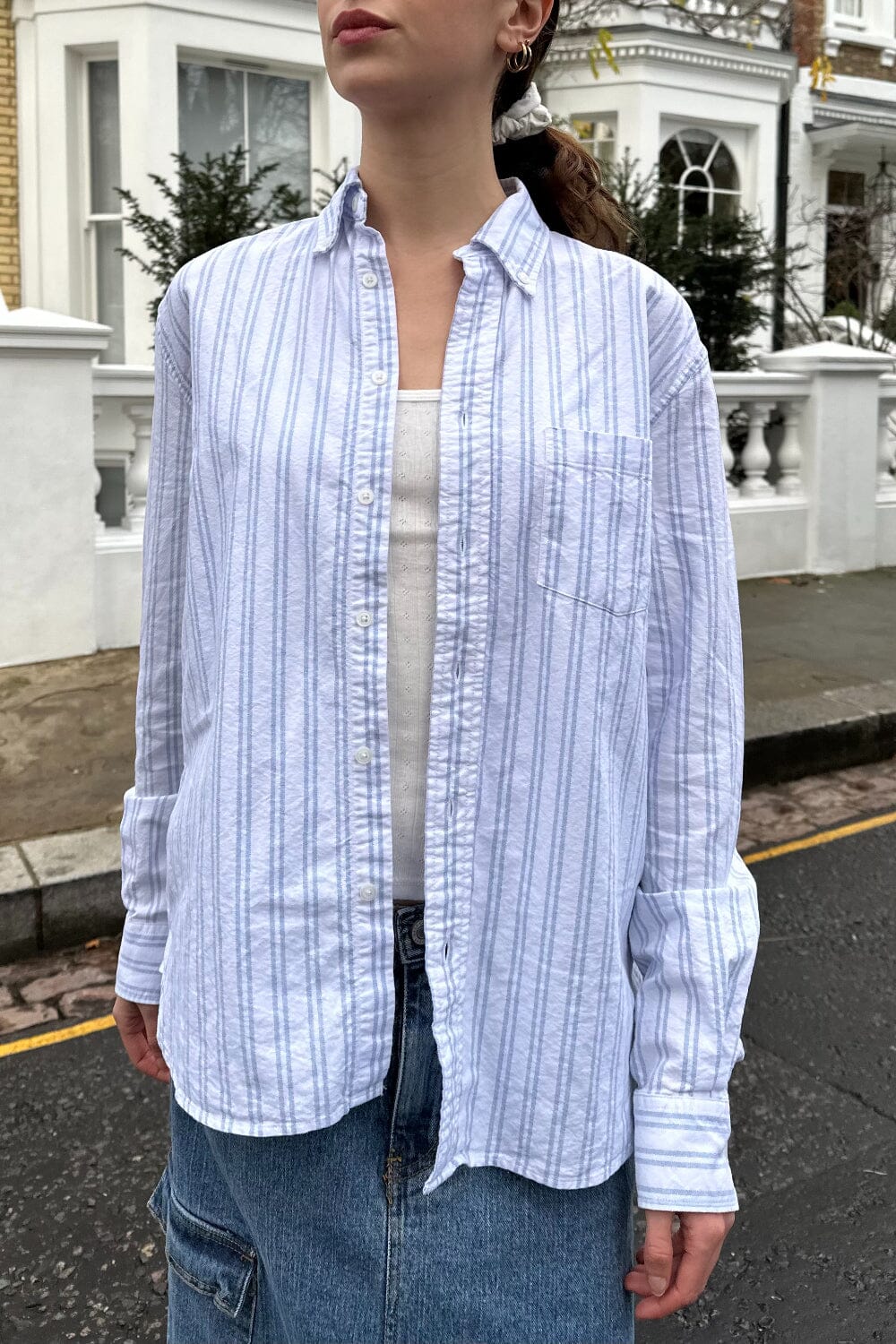 White Light Blue Double Stripes / S/M