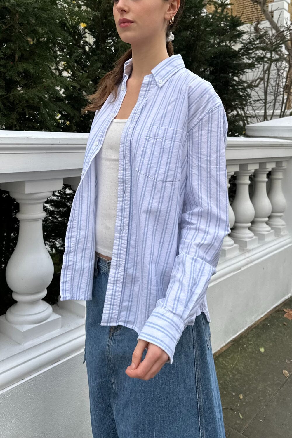 White Light Blue Double Stripes / S/M