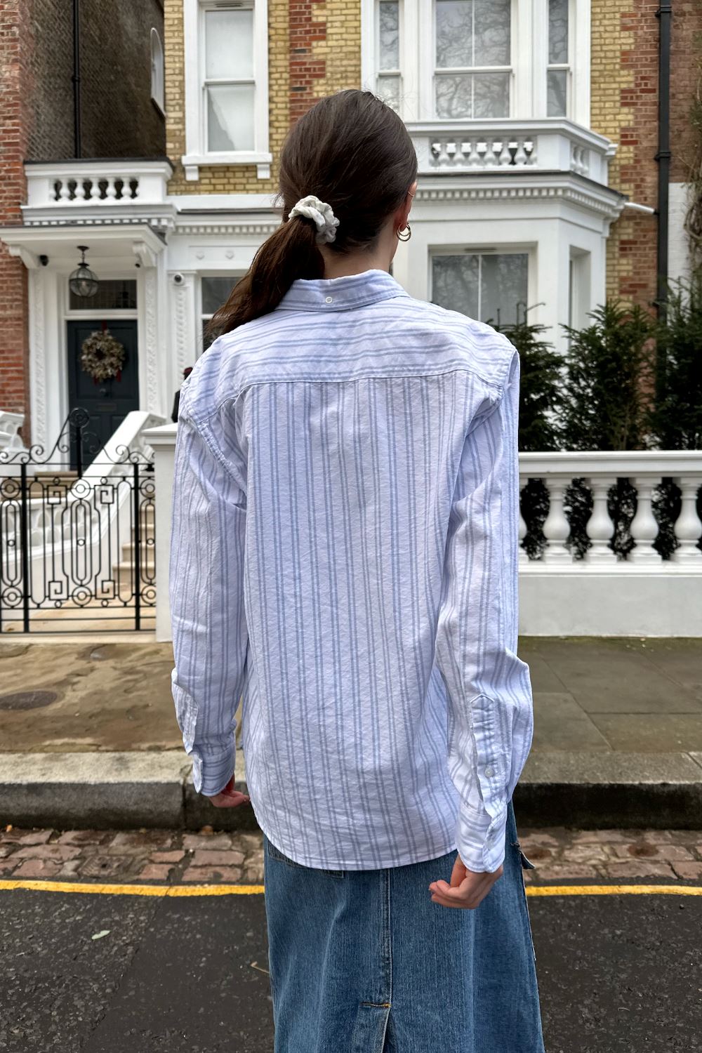 White Light Blue Double Stripes / S/M