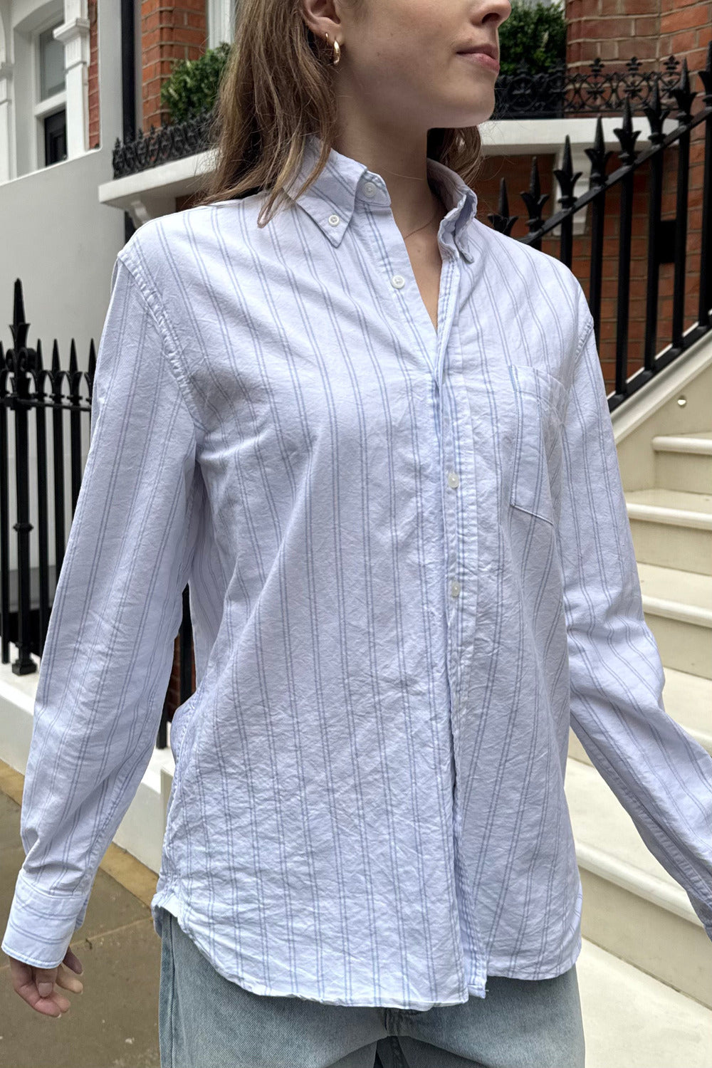 White Light Blue Double Stripes / S/M