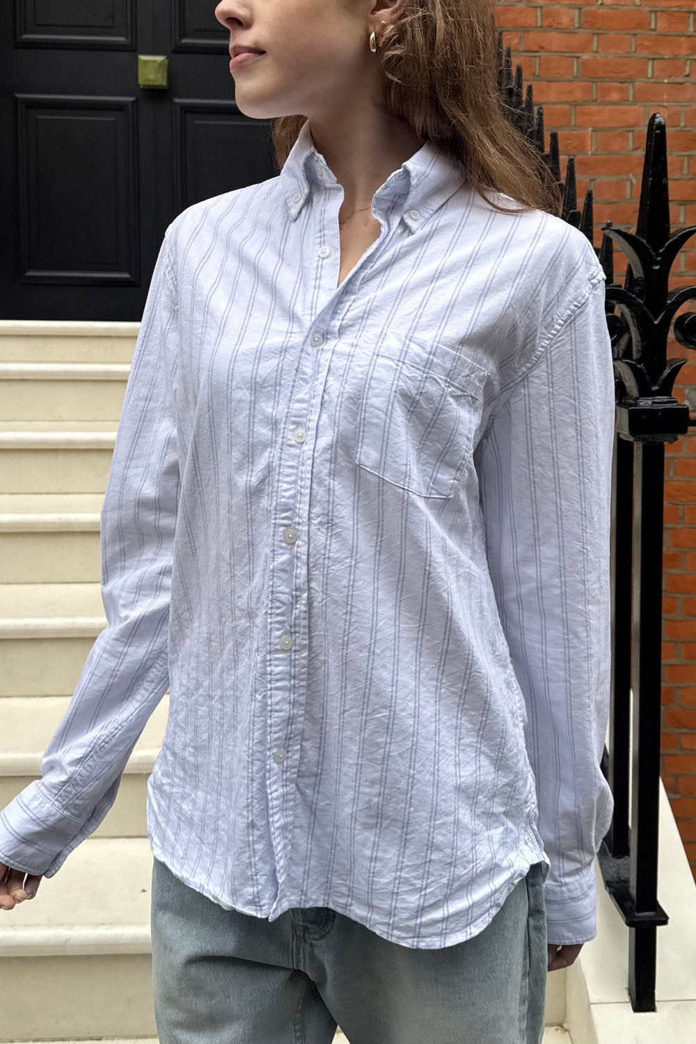 White Light Blue Double Stripes / S/M