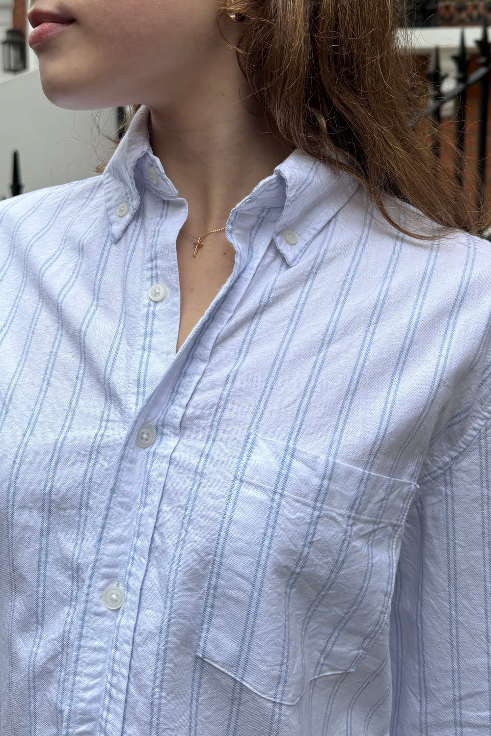White Light Blue Double Stripes / S/M