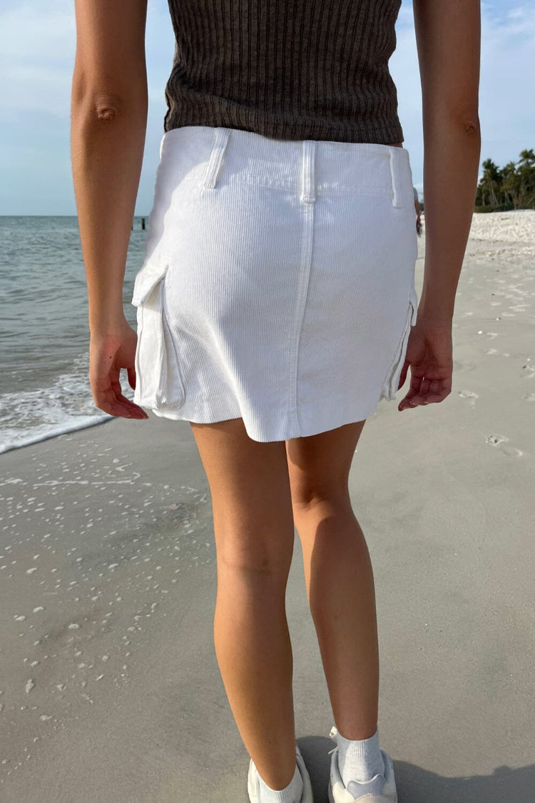 Beverly Cargo Corduroy Mini Skirt | Natural White / XS/S