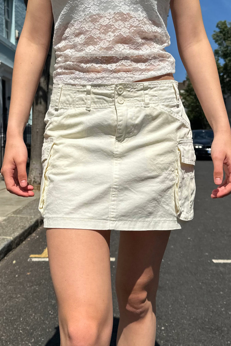 Beverly Cargo Mini Skirt | Natural White / XS/S