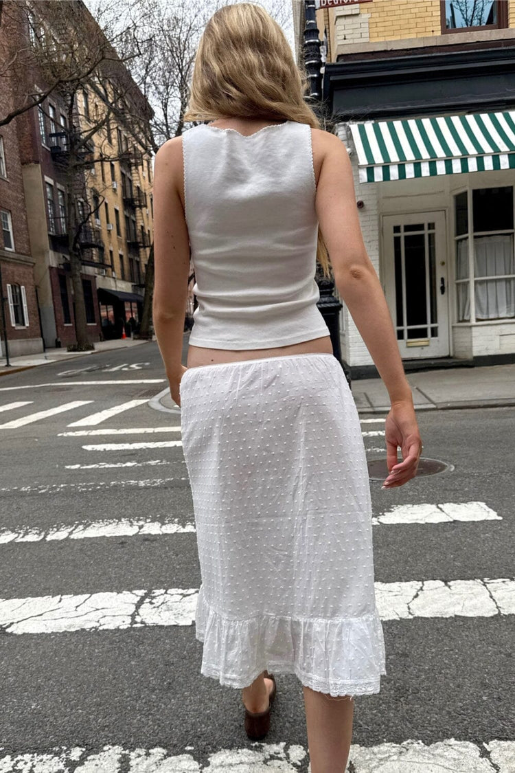 Justine Ruffle Skirt | White / XS/S