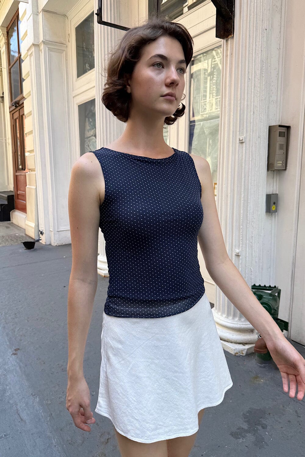 Navy With White Polka Dots / XS/S