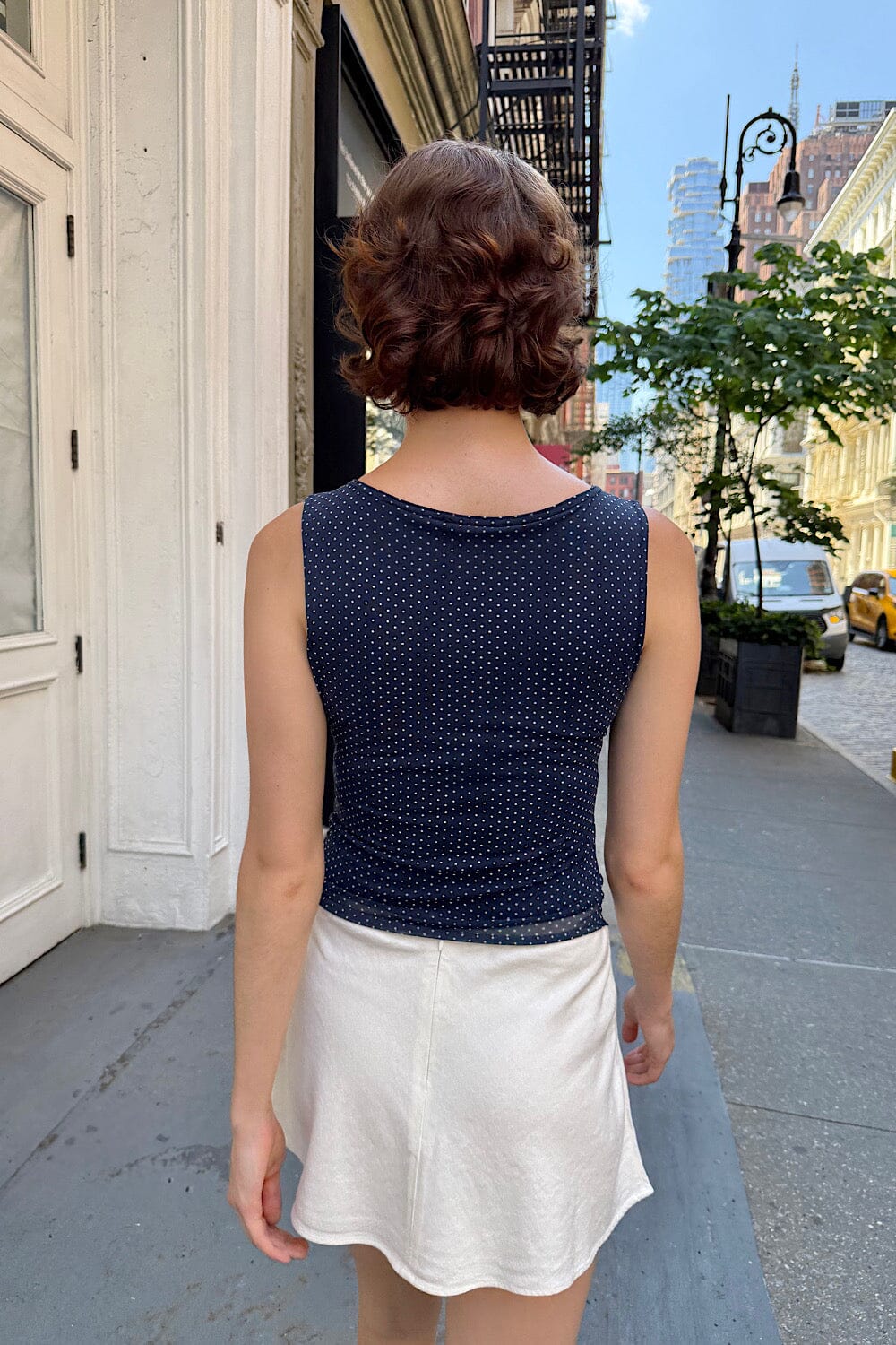 Navy With White Polka Dots / XS/S