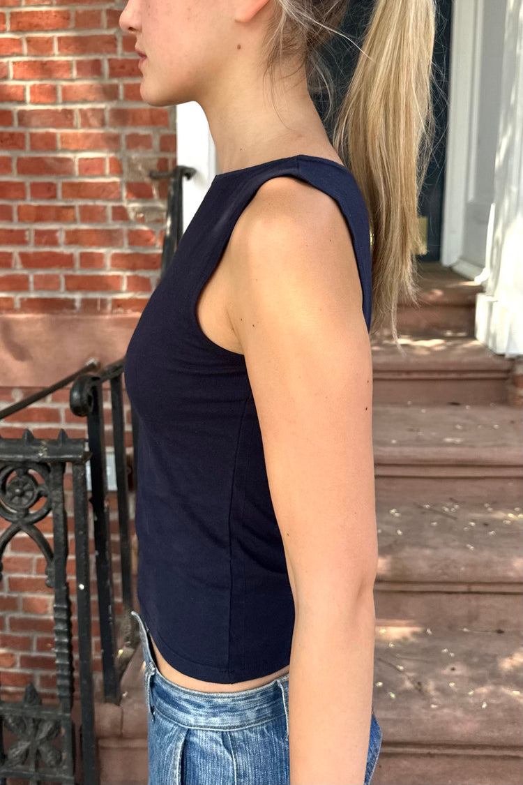 Kathleen Basic Tank | Navy Blue / XS/S