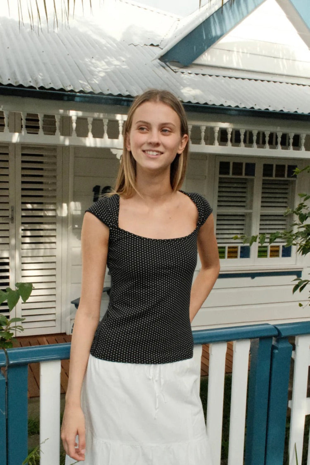 Navy With White Polka Dots / XS/S