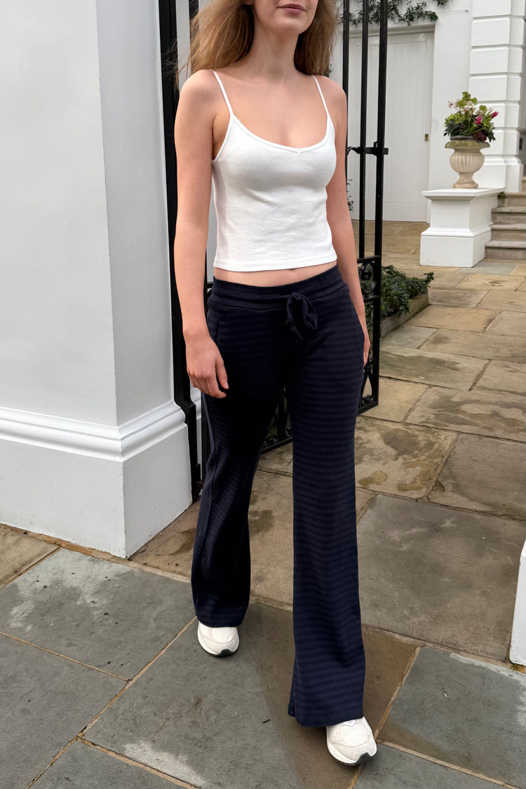 Fabia Stripes Sweatpants | Navy Blue Purple Stripes / XS/S