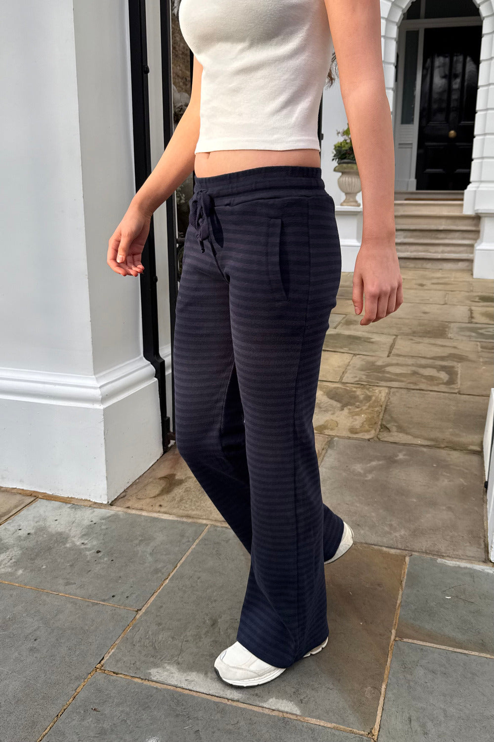 Fabia Stripes Sweatpants | Navy Blue Purple Stripes / XS/S