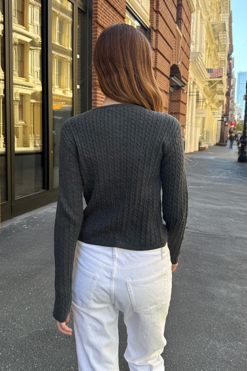 Zoe Cable Knit Cardigan | Dark Grey / XS/S