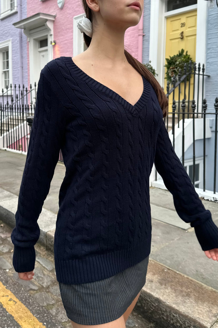 Athena Wool Sweater | Navy Blue / Regular Fit