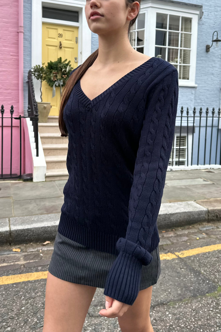 Athena Wool Sweater | Navy Blue / Regular Fit