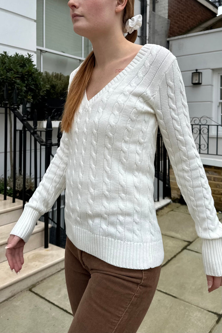 Athena Wool Sweater | White / Regular Fit