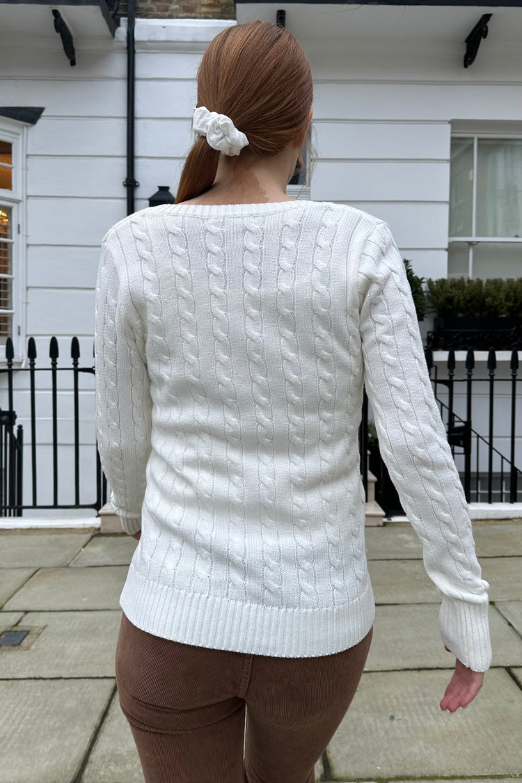 Athena Wool Sweater | White / Regular Fit