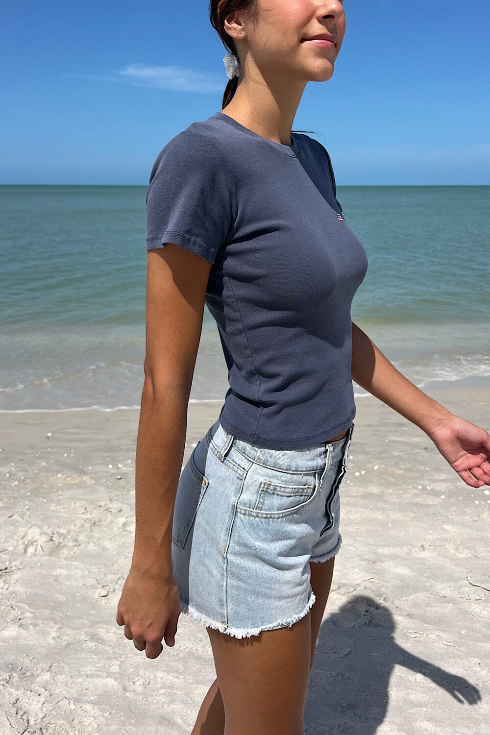 Loreen American Flag Top | Faded Navy Blue / XS/S