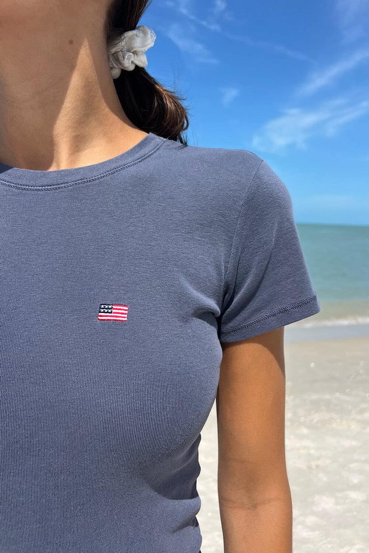 Loreen American Flag Top | Faded Navy Blue / XS/S