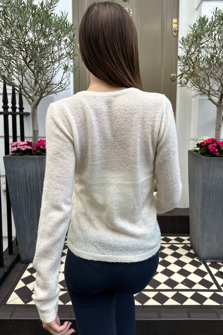 Libby V-Neck Sweater | Ivory / XS/S