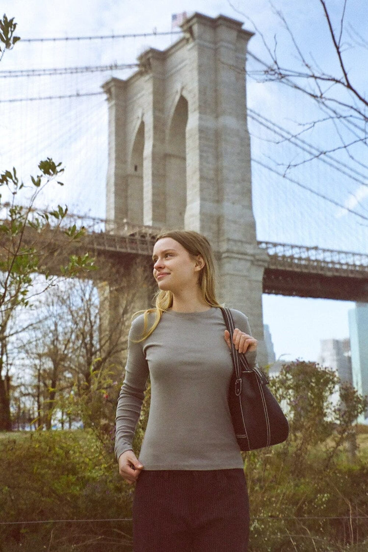 Ainsley Top | Light Charcoal Grey / S