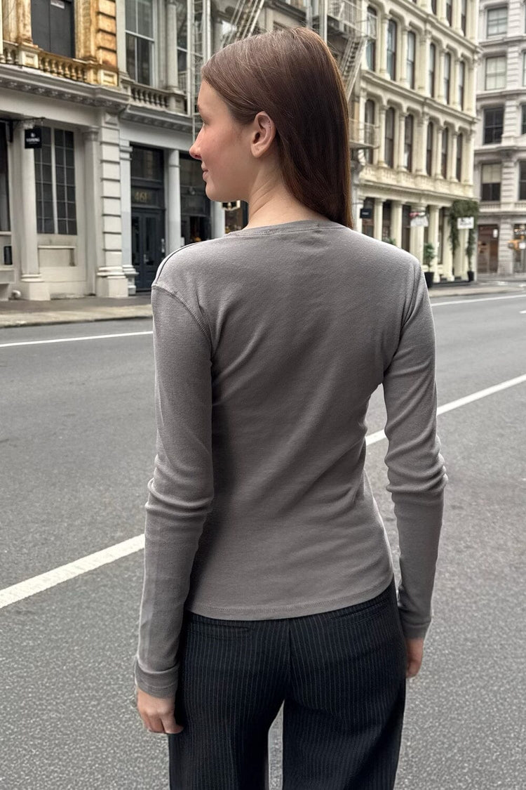 Ainsley Top | Light Charcoal Grey / S