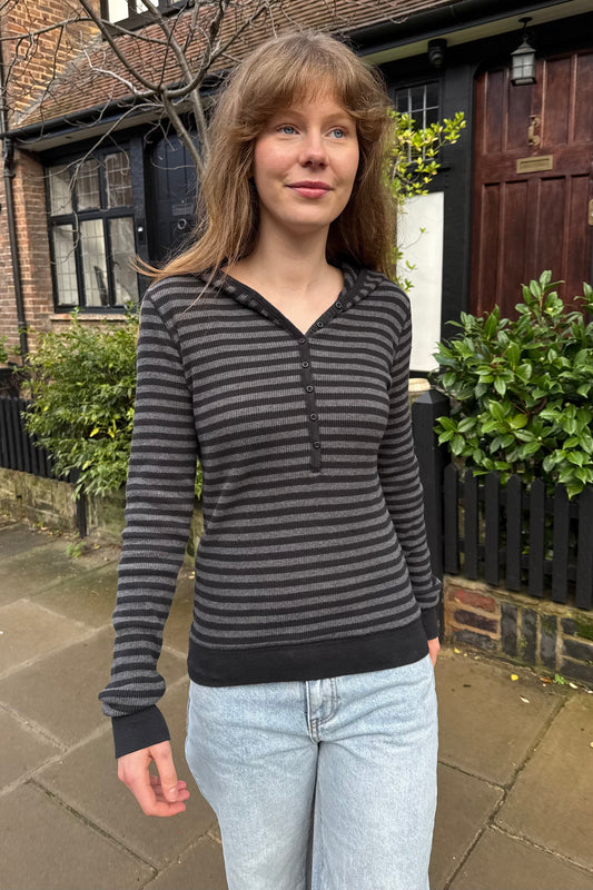 Charcoal And Black Stripes / S