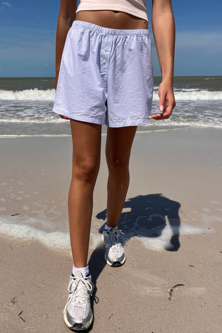 Keira Striped Shorts | Light Blue Vertical Stripes / XS/S