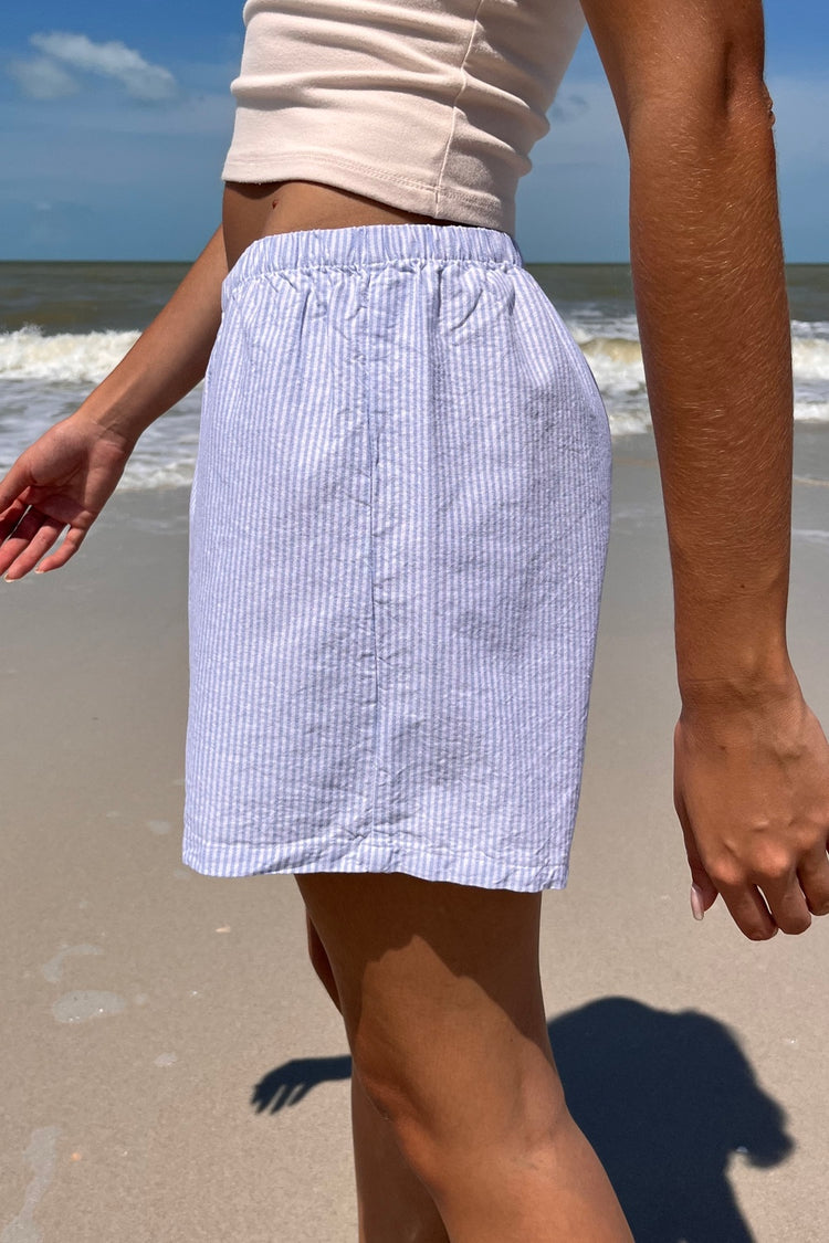 Keira Striped Shorts | Light Blue Vertical Stripes / XS/S