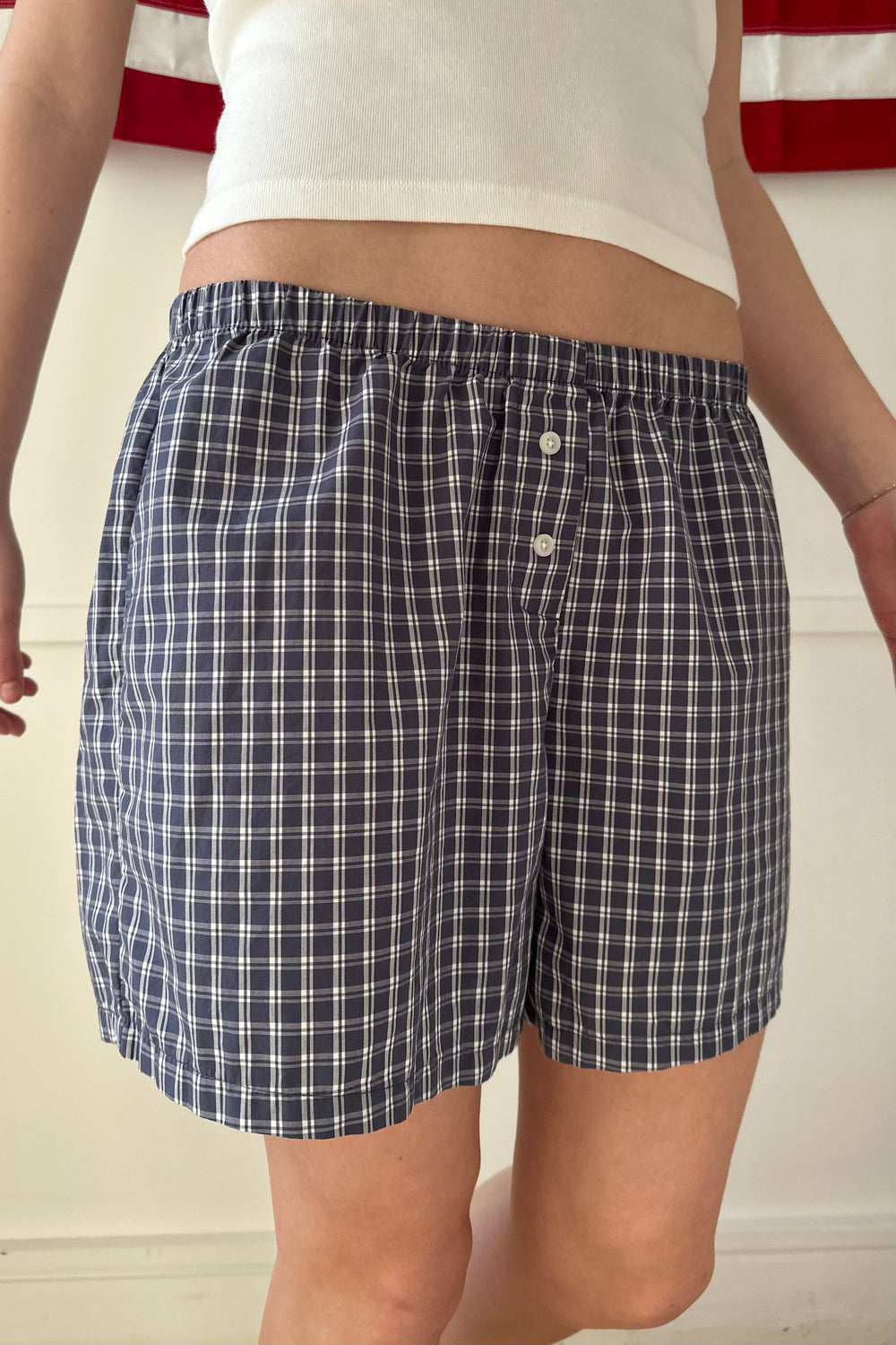 Navy Blue Gingham / XS/S