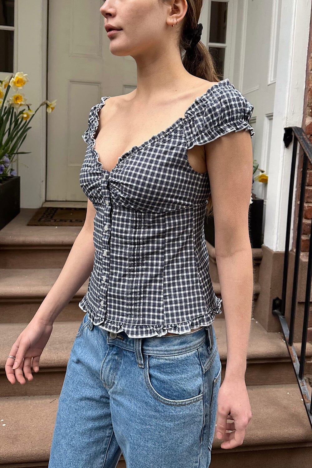Dark Navy White Plaid / XS/S