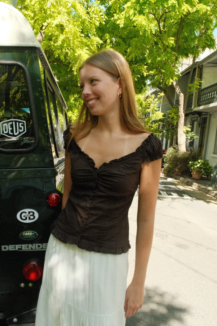 Elena Top | Dark Brown / XS/S