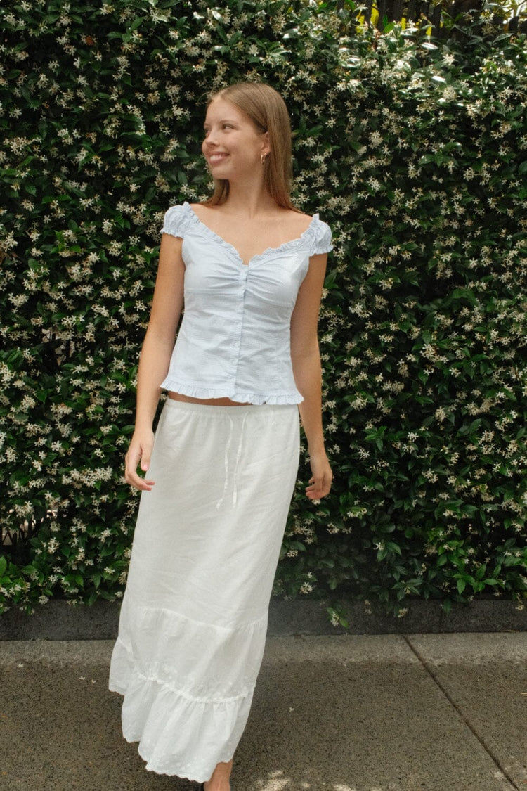 Elena Gingham Top | Sky Blue Gingham / XS/S