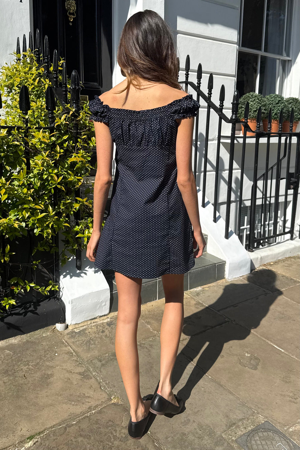 Clara Polka Dots Dress | Navy With White Polka Dots / XS/S