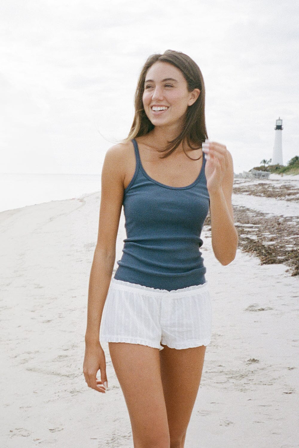 Keira Embroidery Pajama Shorts | White / XS/S