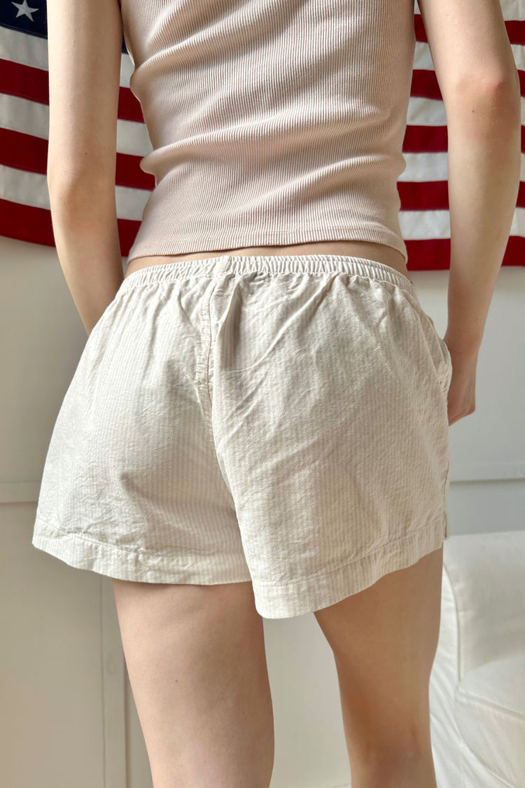 Keira Striped Pajama Shorts | Peach And White Stripes / XS/S