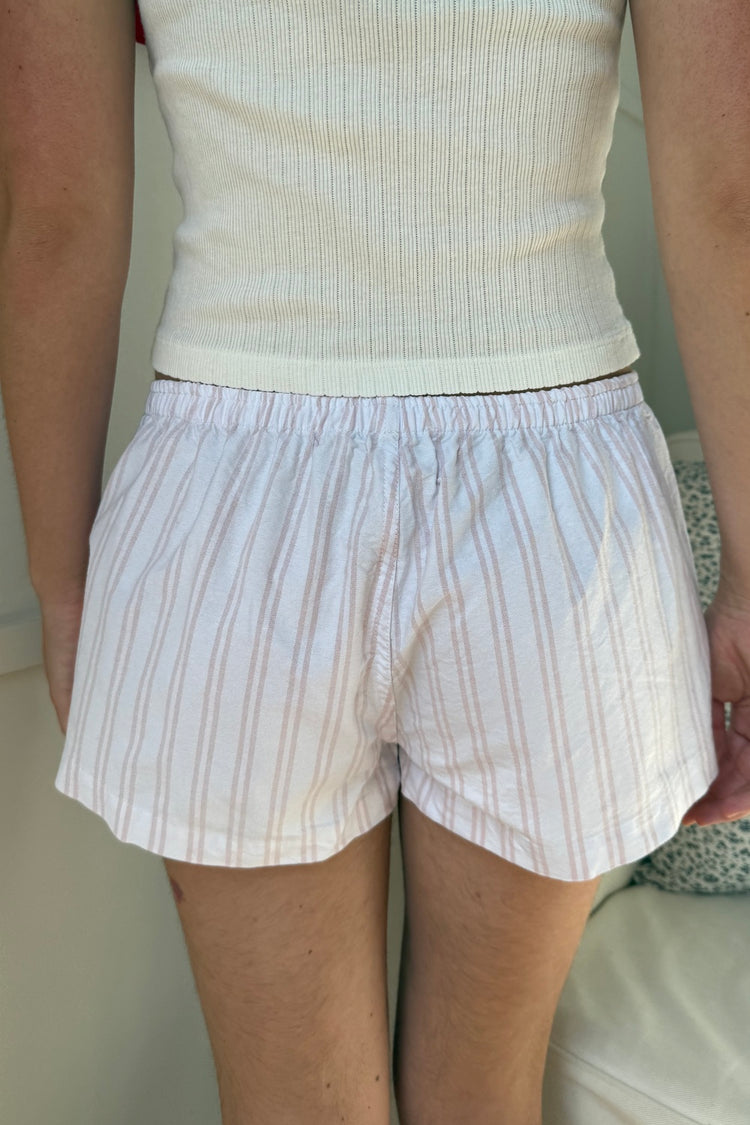 Keira Striped Pajama Shorts | Pink And White Double Stripes / XS/S