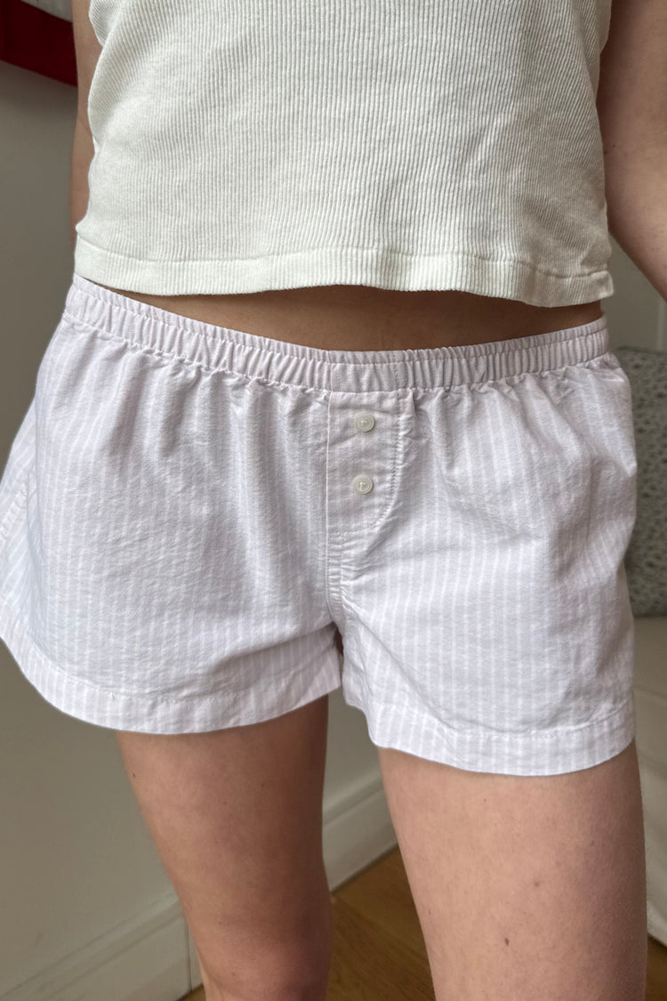 Keira Pajama Shorts | White And Pink Stripes / XS/S